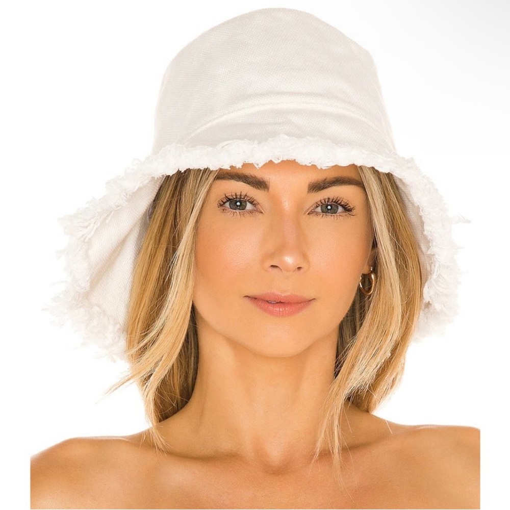 Casa Clara x Revolve Evan Bucket Hat Frayed Hem Cotton One Size